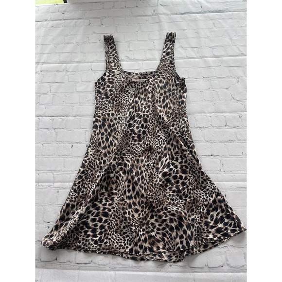 victoria secret Leopard Silk Fit And Flare Baby Doll Slip On Dress - Picture 4 of 7
